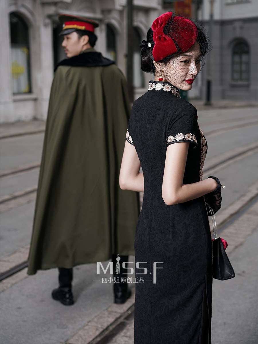 チャイナ服 レトロ ブラック ドレス