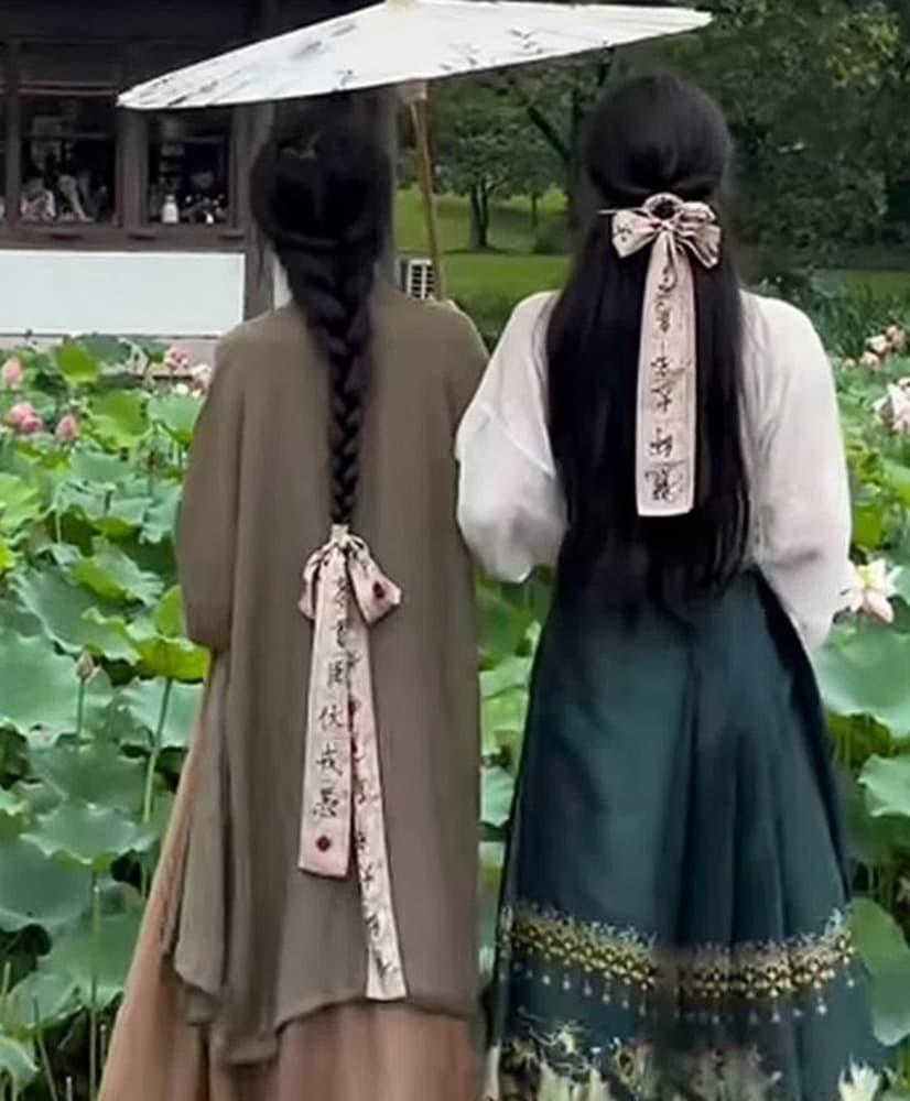 チャイナ服 ロングリボン風ヘアピン