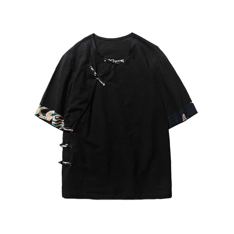 チャイナ服 モノトーン カジュアル Tシャツ