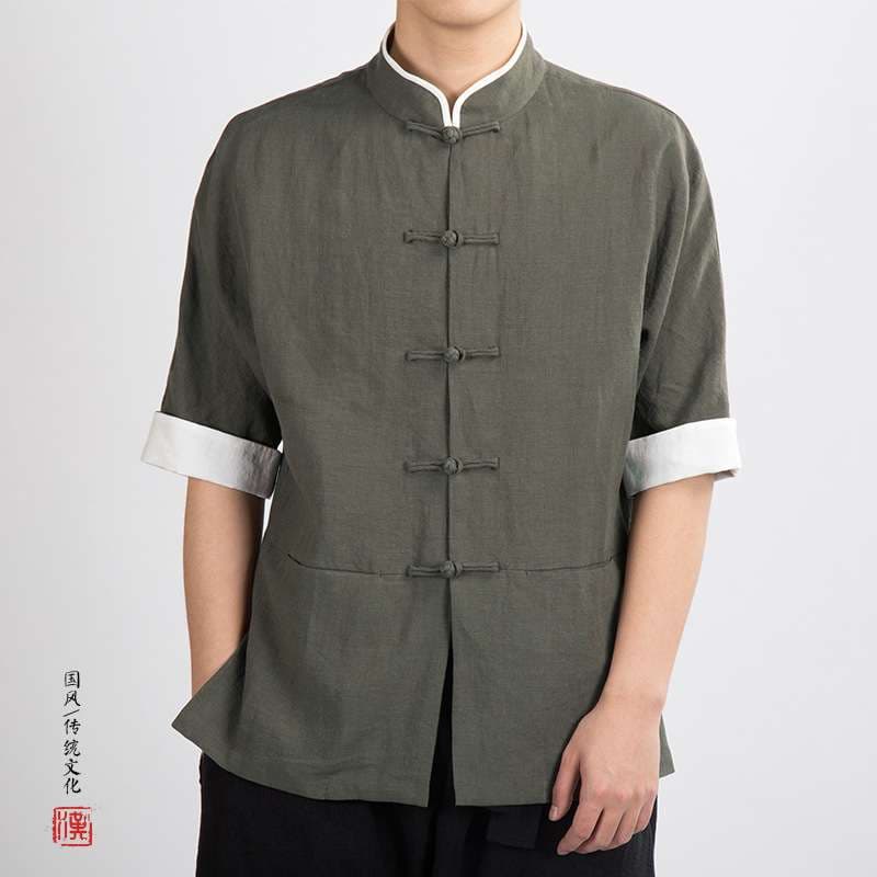 チャイナ服 リネン エレガント シャツジャケット