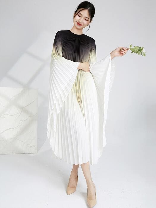 チャイナ服 プリーツワンピース チャイナワンピース