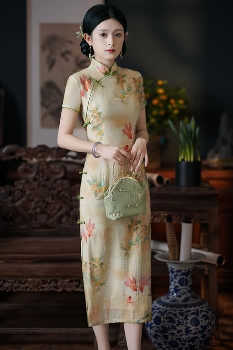 チャイナ服 パステルカラー キュート ロング チャイナドレス