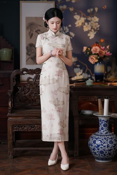 チャイナ服 パステルカラー キュート ロング チャイナドレス