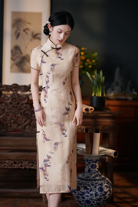 チャイナ服 パステルカラー キュート ロング チャイナドレス