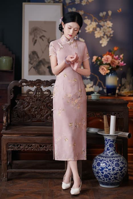 チャイナ服 パステルカラー キュート ロング チャイナドレス