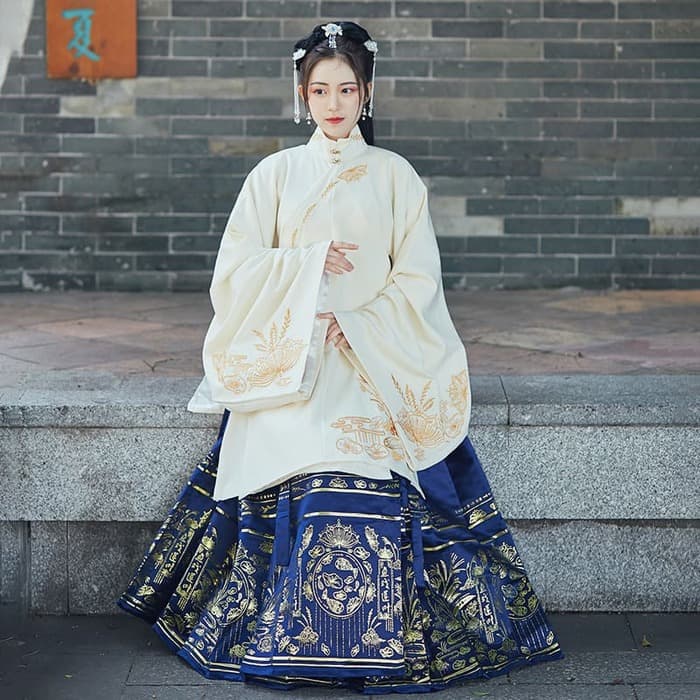 鳳凰刺繍ゆったり袖漢服風チャイナ服セットアップ