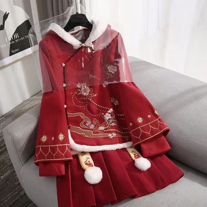 チャイナ服 フード付き チャイナセットアップ