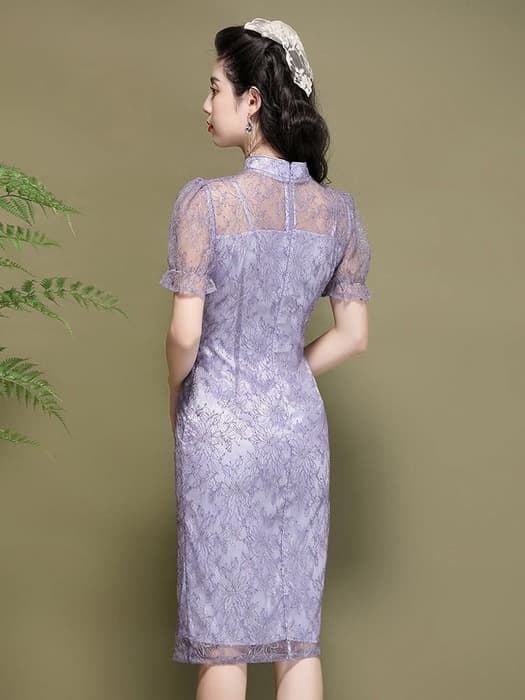 チャイナ服 パステルパープル チャイナドレス