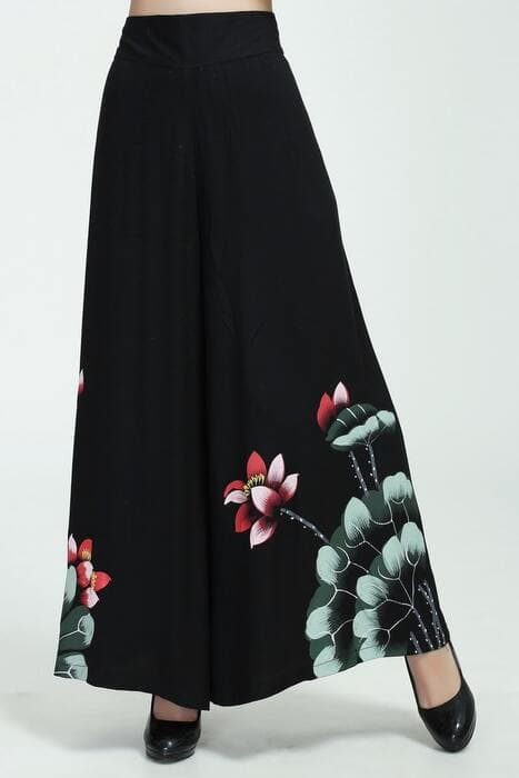 チャイナパンツ チャイナロータスパンツ 花柄