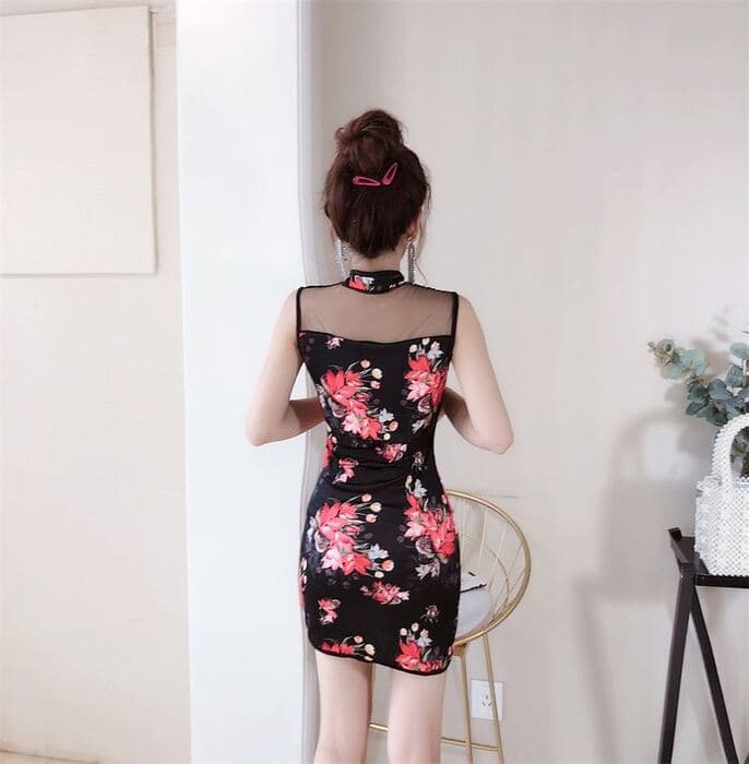 チャイナ服 フィットタイプ ショート丈 チャイナドレス