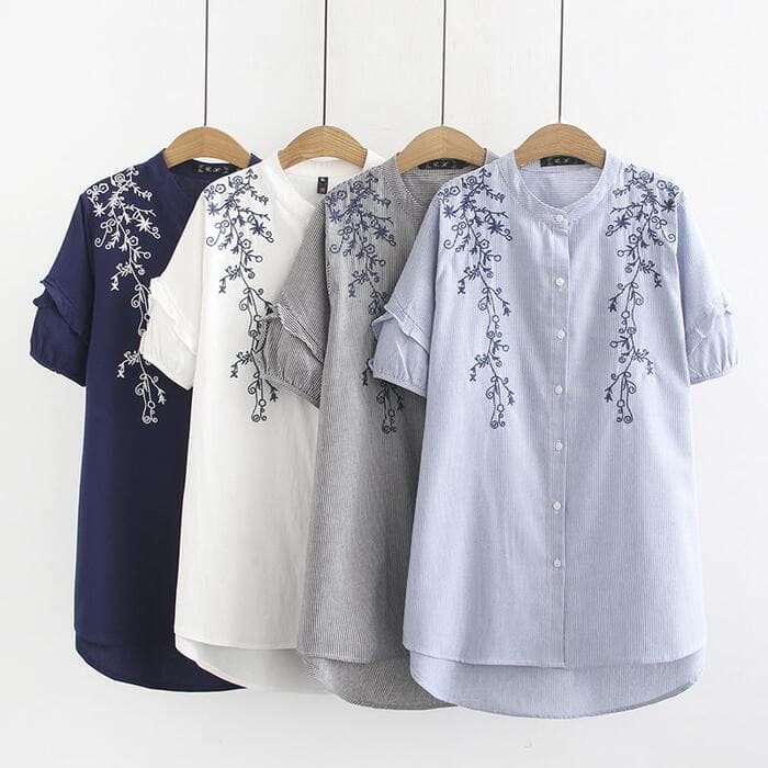 チャイナ服 半袖 ラウンド ネックチャイナシャツ