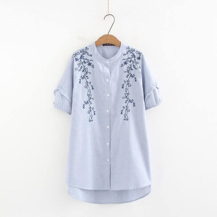チャイナ服 半袖 ラウンド ネックチャイナシャツ