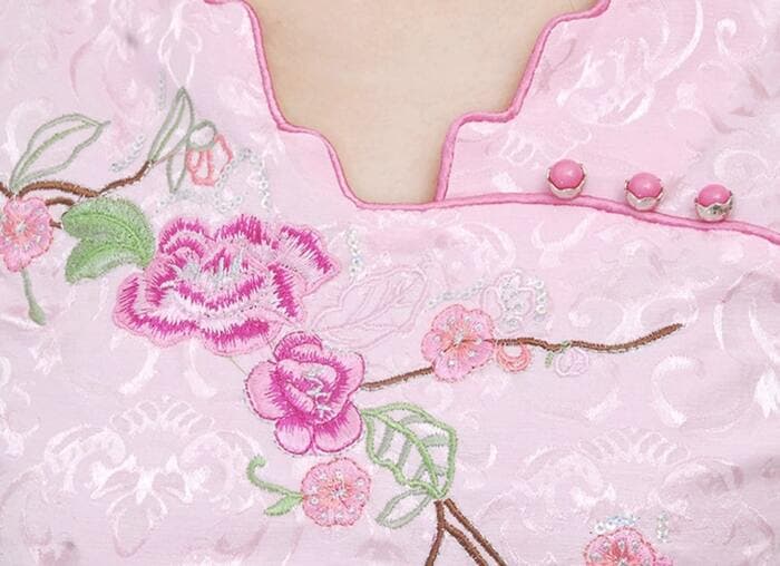 チャイナ服 スパンコール刺繍が入ったミニスカチャイナワンピース