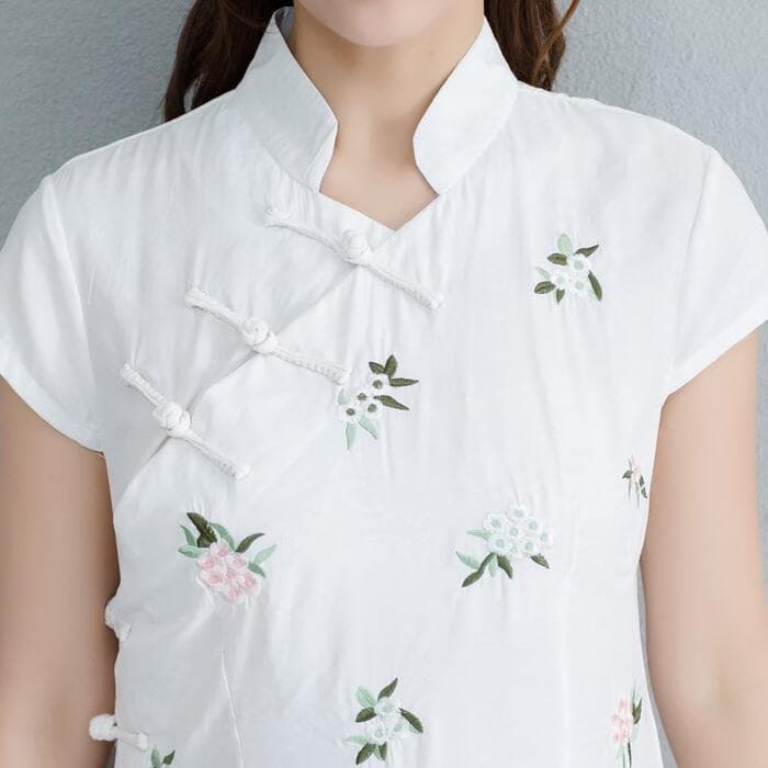 チャイナ服 膝上丈 半袖 チャイナドレス