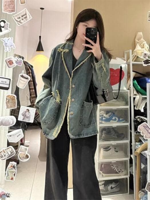 チャイナ服 ビッグシルエット チャイナジャケット