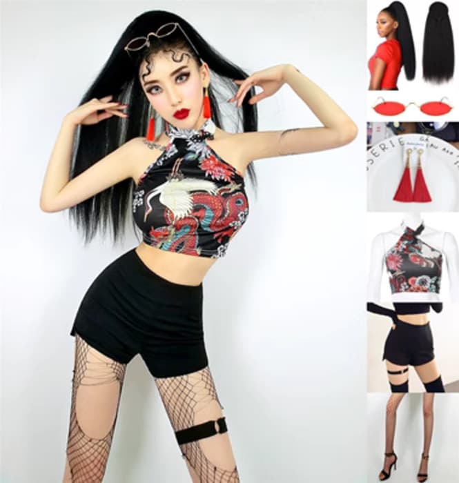 チャイナ服 トップス ショートパンツ チャイナ コスプレセット チャイナセットアップ