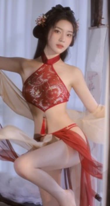 チャイナ服 ワインレッド ホワイト チャイナセットアップ