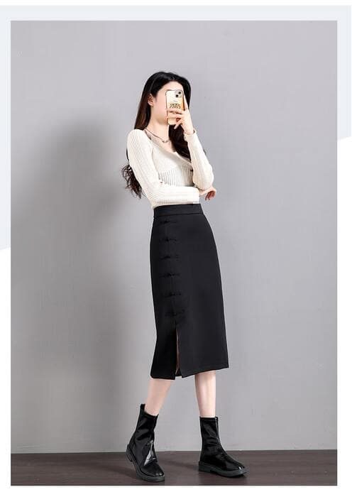 チャイナ服 オフィスカジュアルチャイナスカート