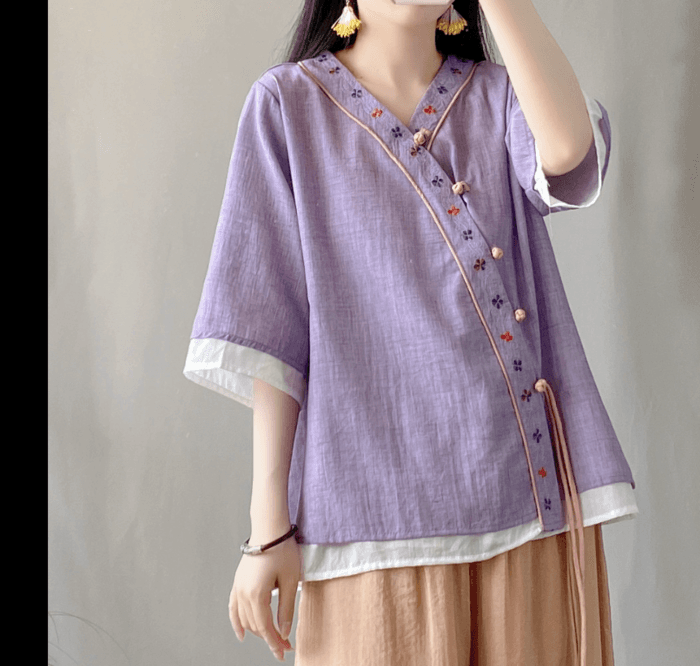 チャイナ服 パステルカラーチャイナシャツ