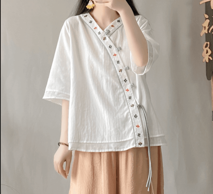 チャイナ服 パステルカラーチャイナシャツ
