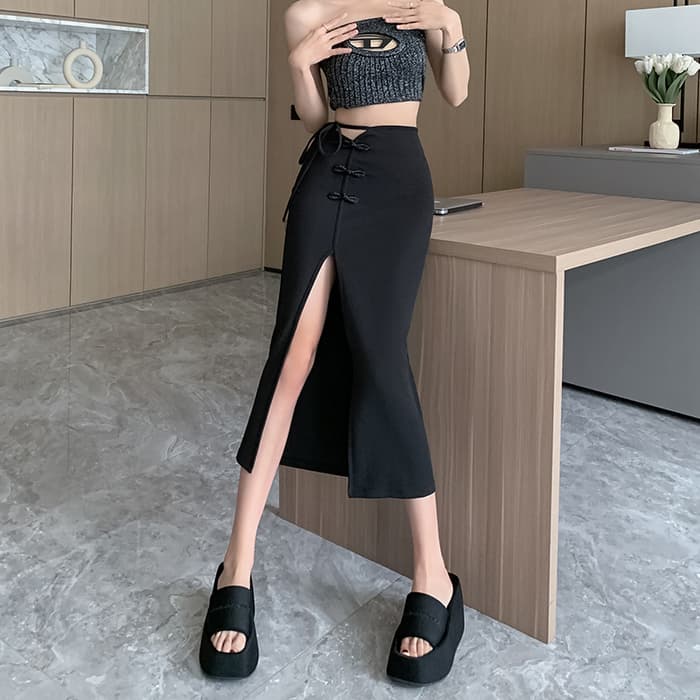 チャイナ服 大きめスリットのセクシーチャイナスカート