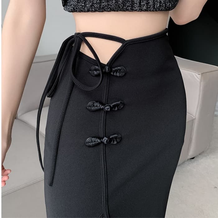 チャイナ服 大きめスリットのセクシーチャイナスカート