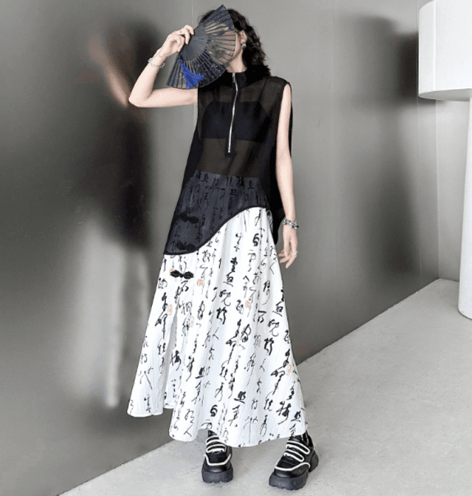 チャイナ服 文字柄 デザインチャイナスカート