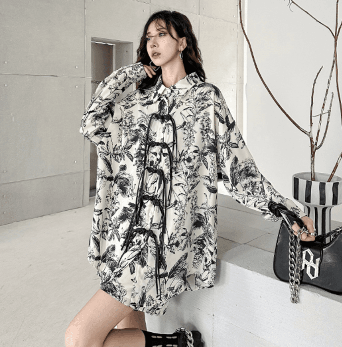 チャイナ服 ビッグシルエット チャイナセットアップ