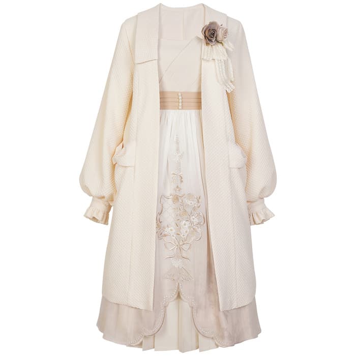 チャイナ服 クリームカラークラシック中華ロリータドレス