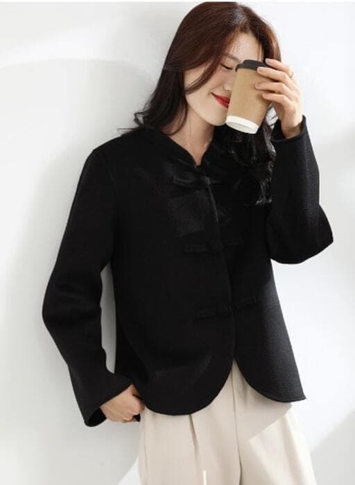 チャイナ服 羊毛フェルト チャイナ風 ジャケットコート