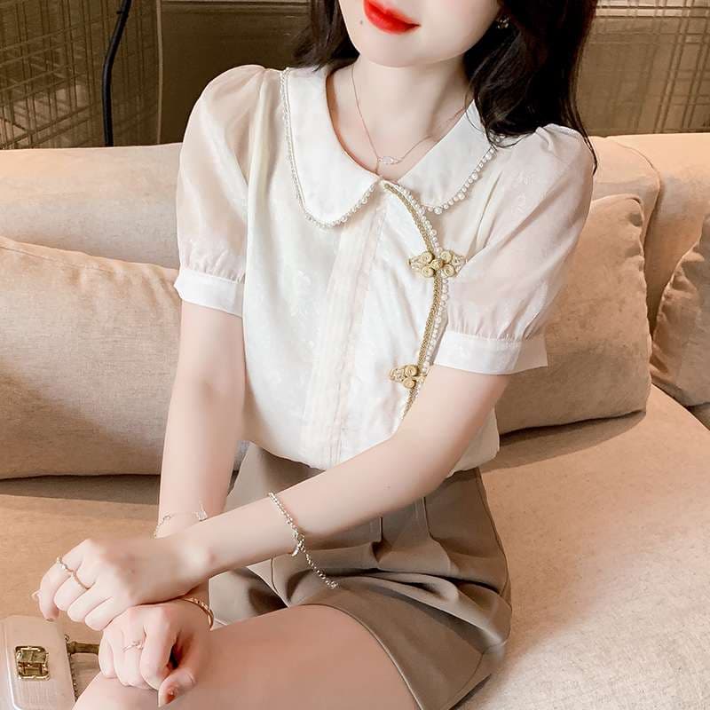 チャイナ服 襟付き セクシー ブラウス