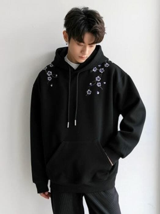チャイナ服 フラワーデザイン ミニマル チャイナパーカー