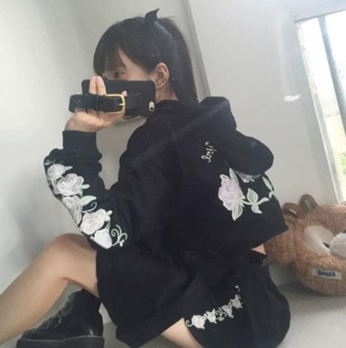 チャイナ服 ローズデザイン チャイナ パーカー