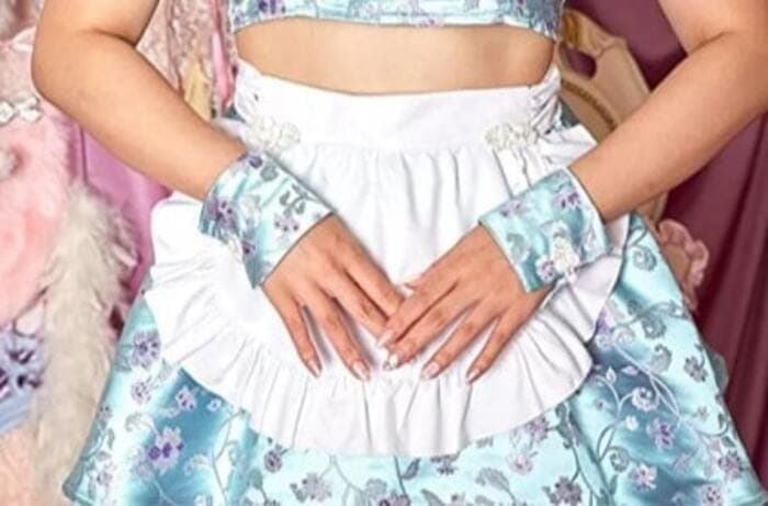 チャイナ服 メイド風 ブルーチャイナドレス