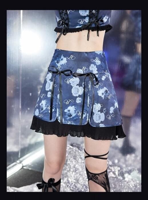 チャイナ服 ブルーローズ チャイナドレス