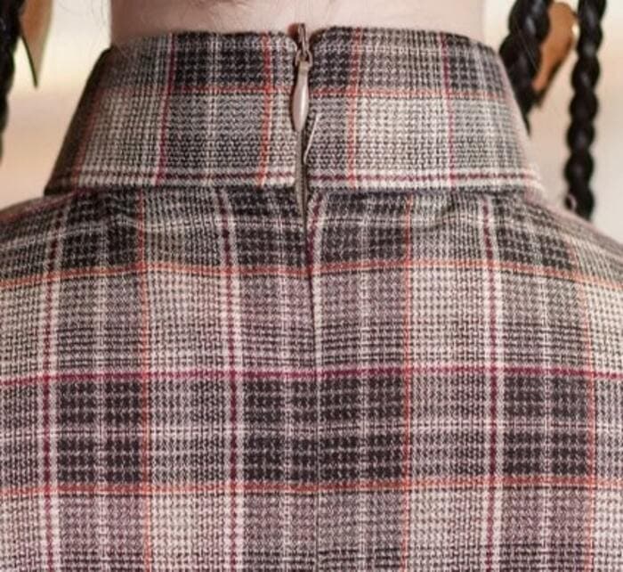 クラシカルチェック ブラウンチャイナワンピース