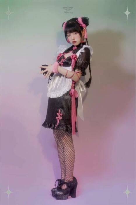 シースルーエプロン メイド風チャイナドレス