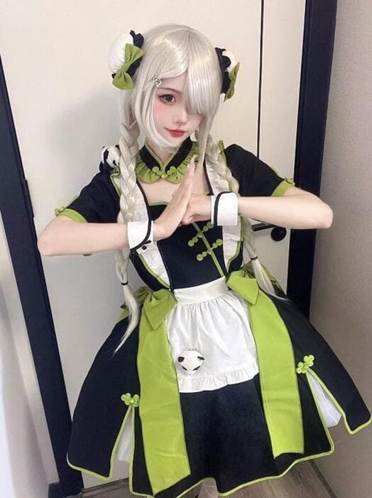チャイナ服 リボンロリータ メイド風 チャイナワンピース
