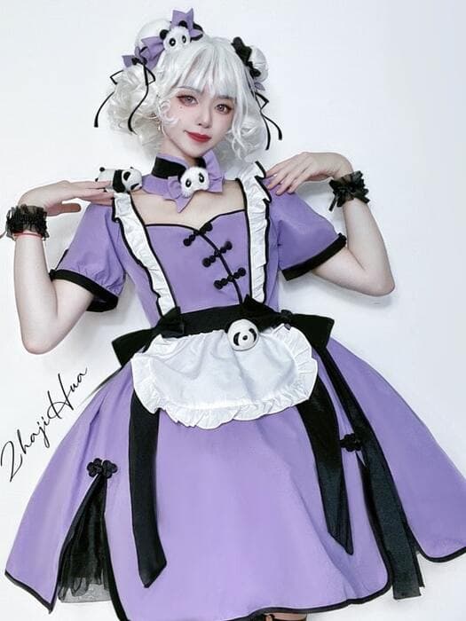 チャイナ服 リボンロリータ メイド風 チャイナワンピース