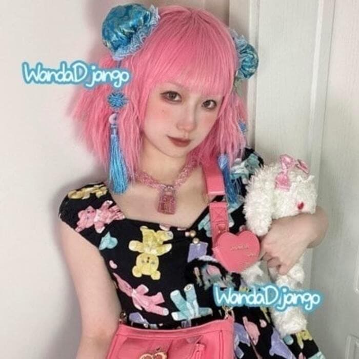 ターコイズブルー ロリータ風 チャイナ髪飾り