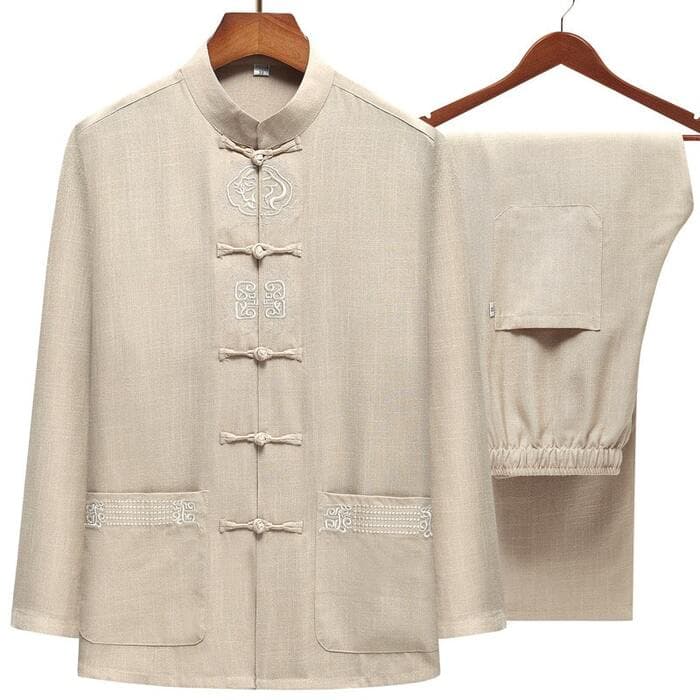 チャイナ服 ラフに着こなせるコットンリネンチャイナセットアップ
