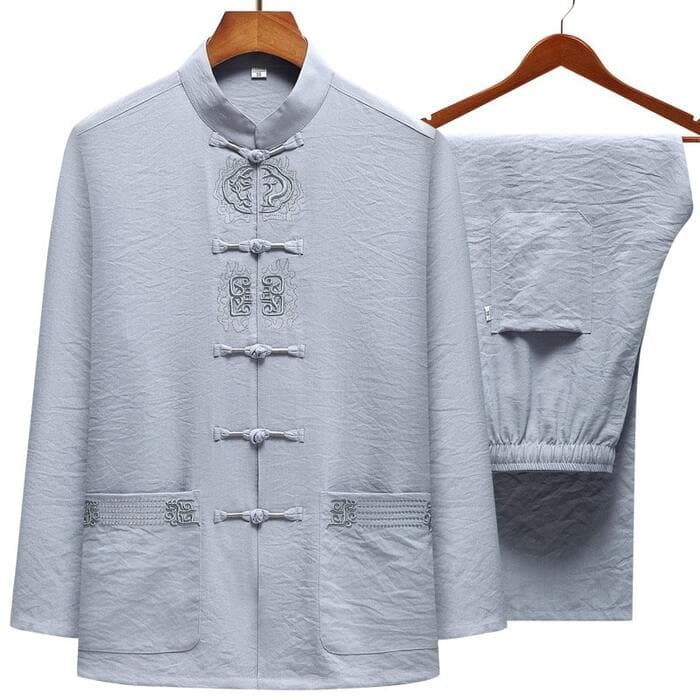 チャイナ服 ラフに着こなせるコットンリネンチャイナセットアップ