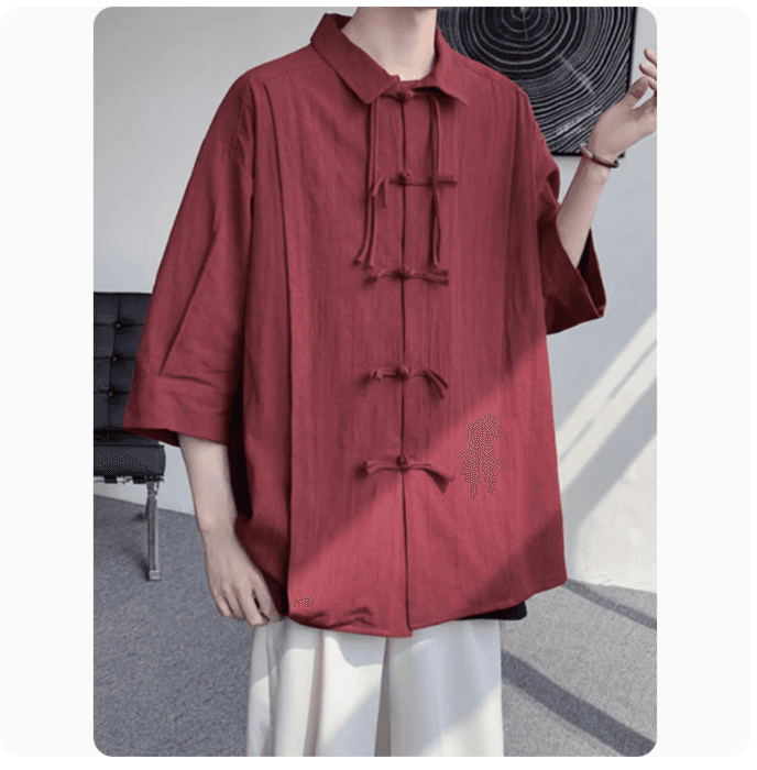 チャイナ服 カジュアル オーバーサイズチャイナシャツ