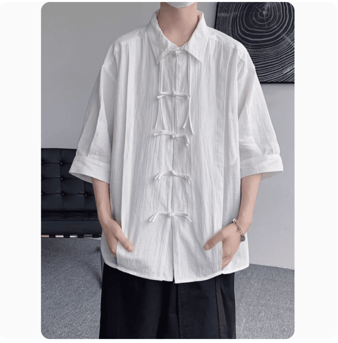 チャイナ服 カジュアル オーバーサイズチャイナシャツ