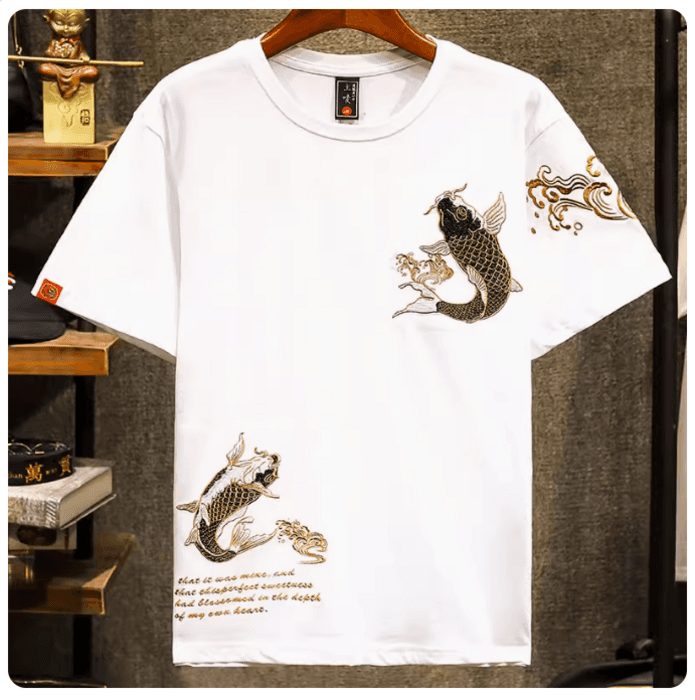チャイナ服 鯉柄アンティーク風チャイナシャツ