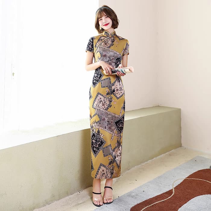チャイナ服 ロングキャットウォーク チャイナドレス