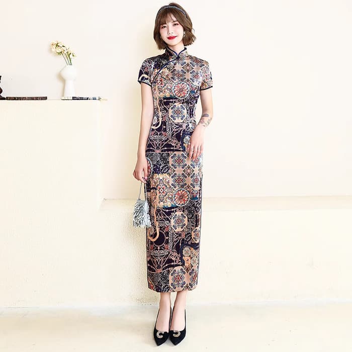 チャイナ服 ロングキャットウォーク チャイナドレス