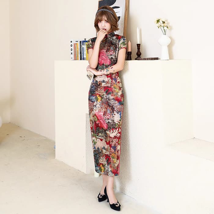 チャイナ服 ロングキャットウォーク チャイナドレス