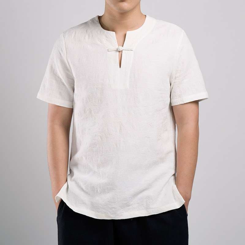 チャイナ服 リネン シンプル Tシャツ