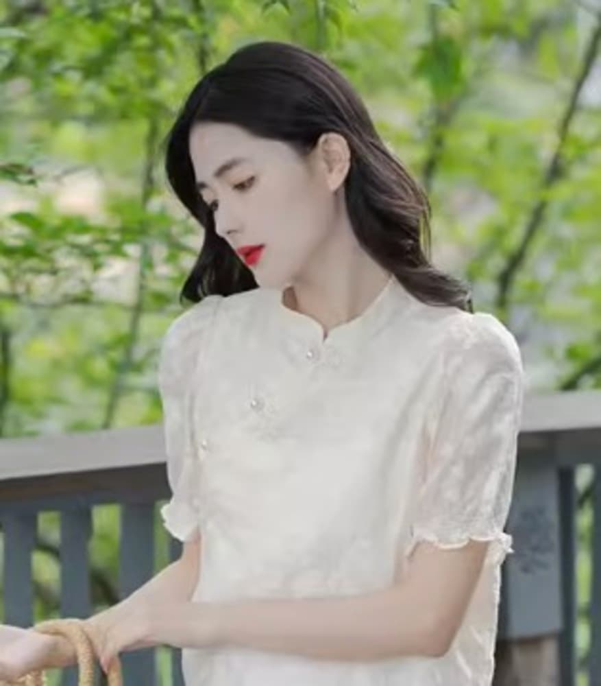 チャイナ服 シワ加工 モコモコ チャイナブラウス